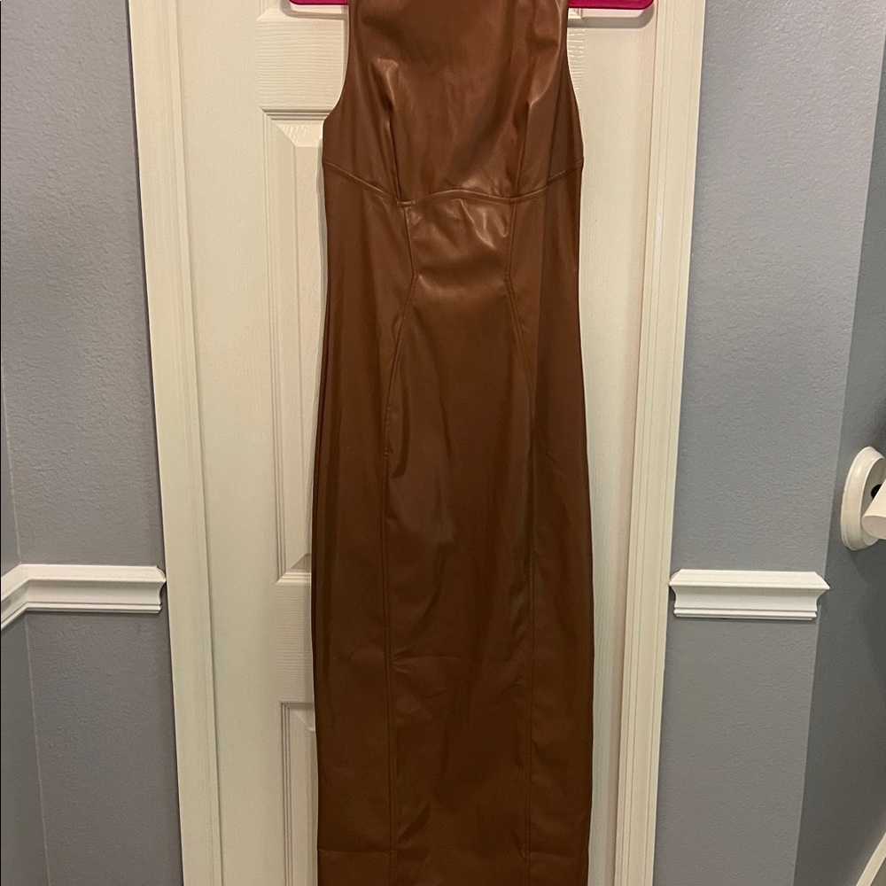 Chic Strapless Brown Dress
